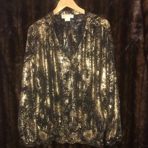 MICHAEL Michael Kors semisheer overlay blouse